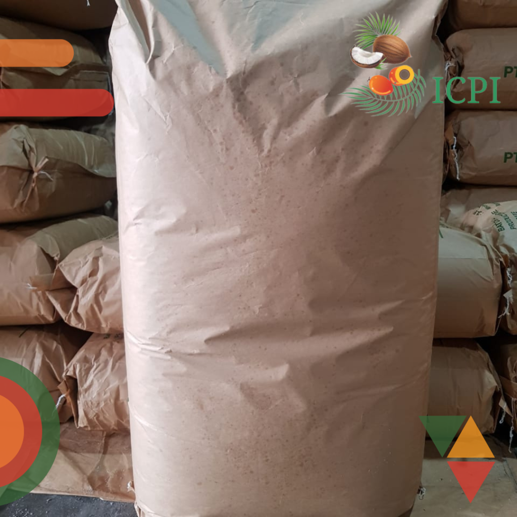 Bulk packaging of high-quality desiccated coconut from Indonesia, ready for export.